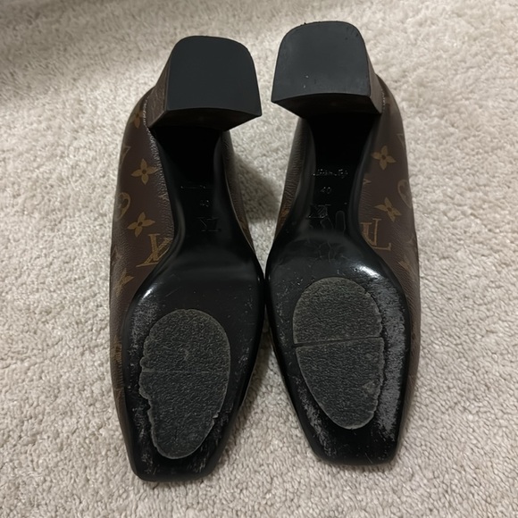 Louis Vuitton Brown Monogram Canvas Madeleine Block Heel Pumps Size 40 - Picture 6 of 6
